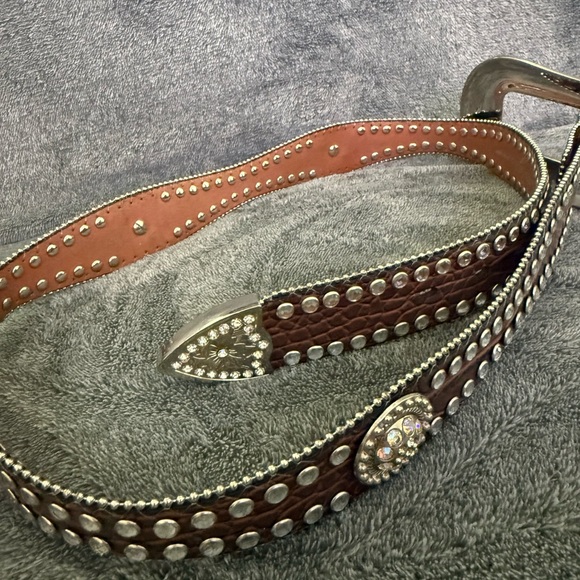 Blazin Roxx Brown and Silver Studded Belt - Picture 3 of 8